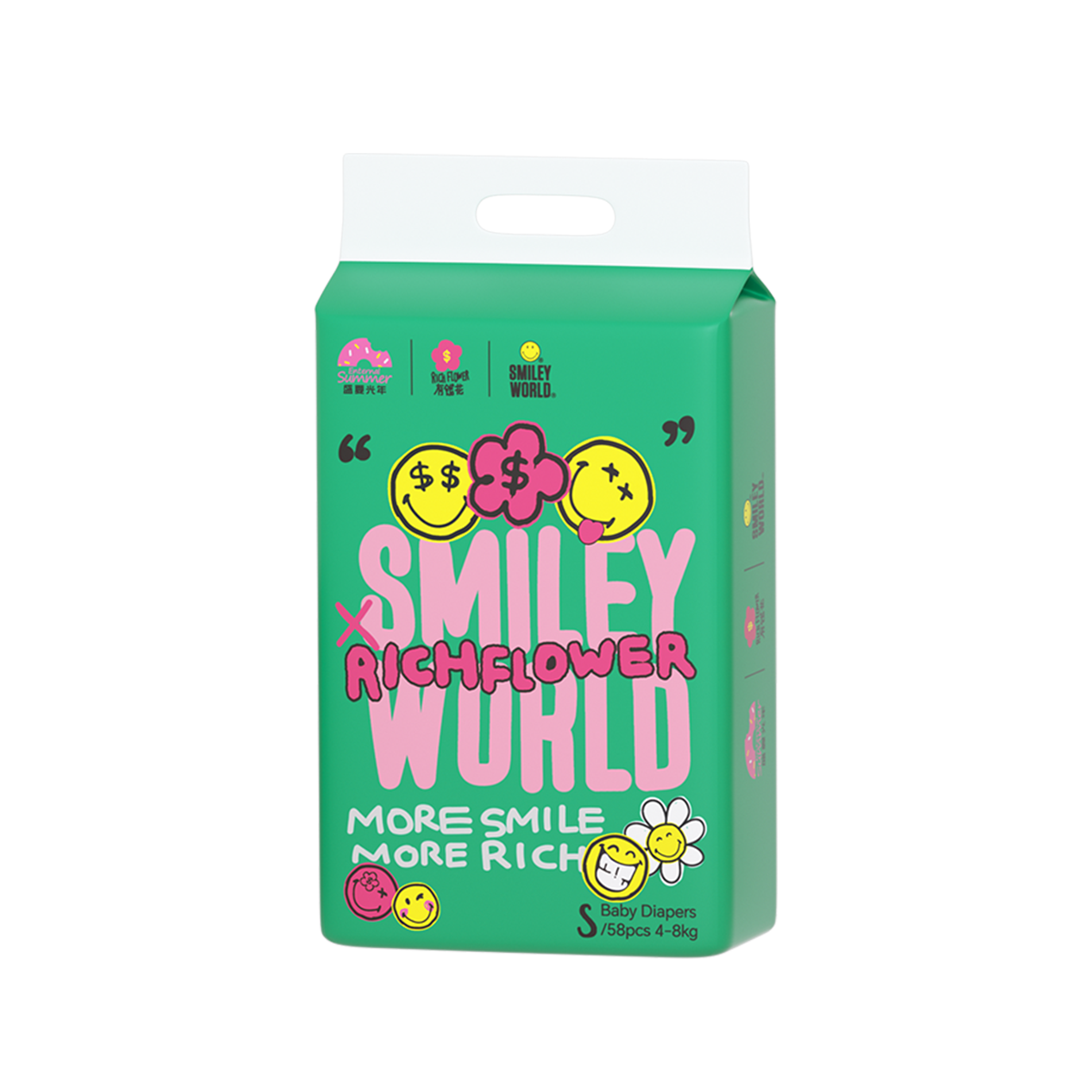 Enternal Summer Smiley x Rich Flower Series Nappy Pack – Sensitive Skin Ultra Soft Enternal Summer